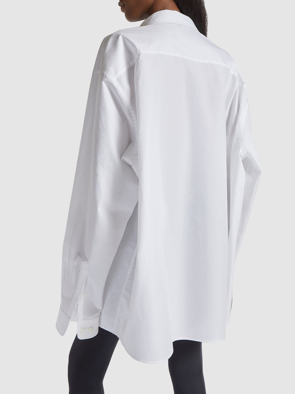Shop Balenciaga Cotton Poplin Shirt In White