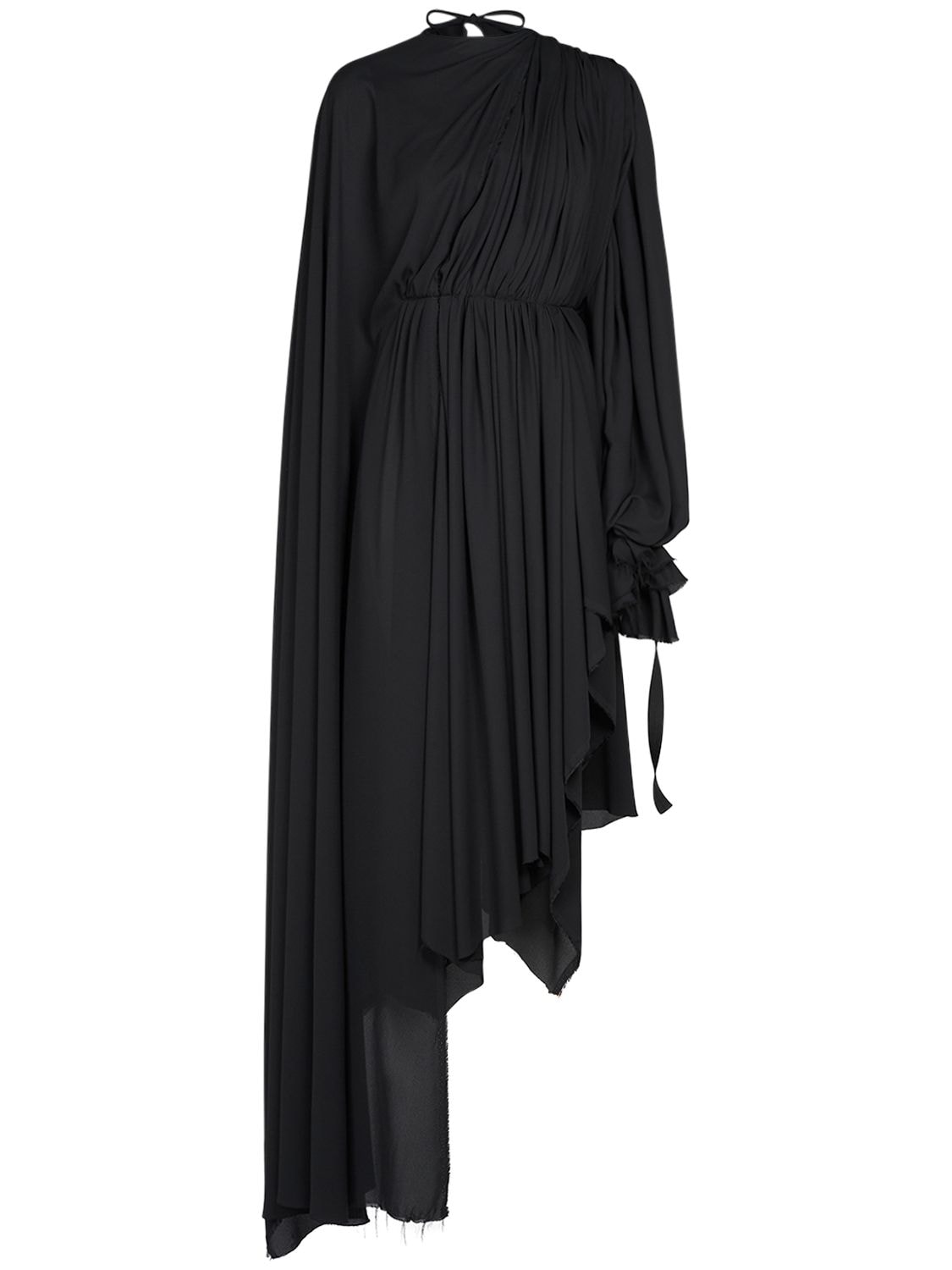 Balenciaga Light Tech Crepe Dress In Black