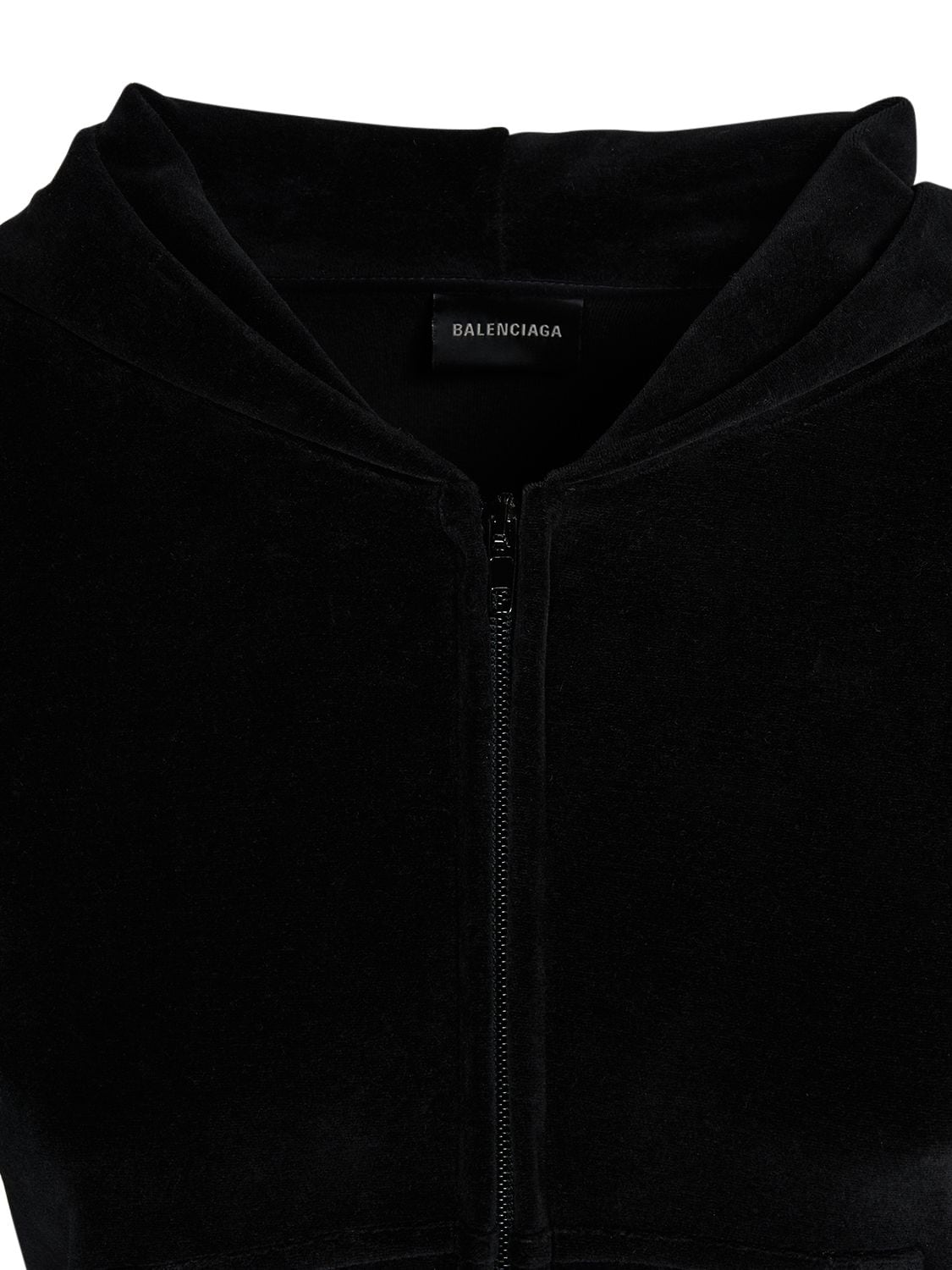Shop Balenciaga Cotton Zip Hoodie In Black