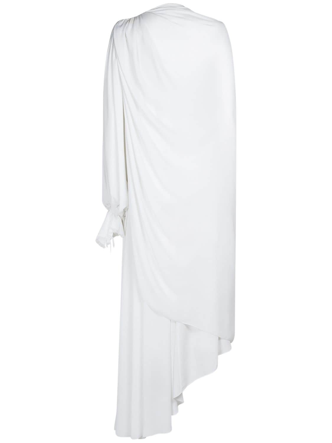 Shop Balenciaga Light Tech Crepe Dress In White