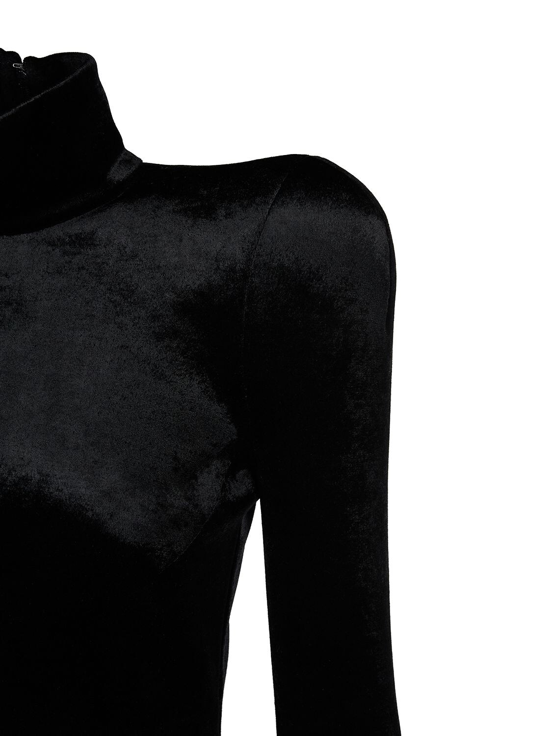 Shop Balenciaga Viscose Blend Round Shoulder Top In Black