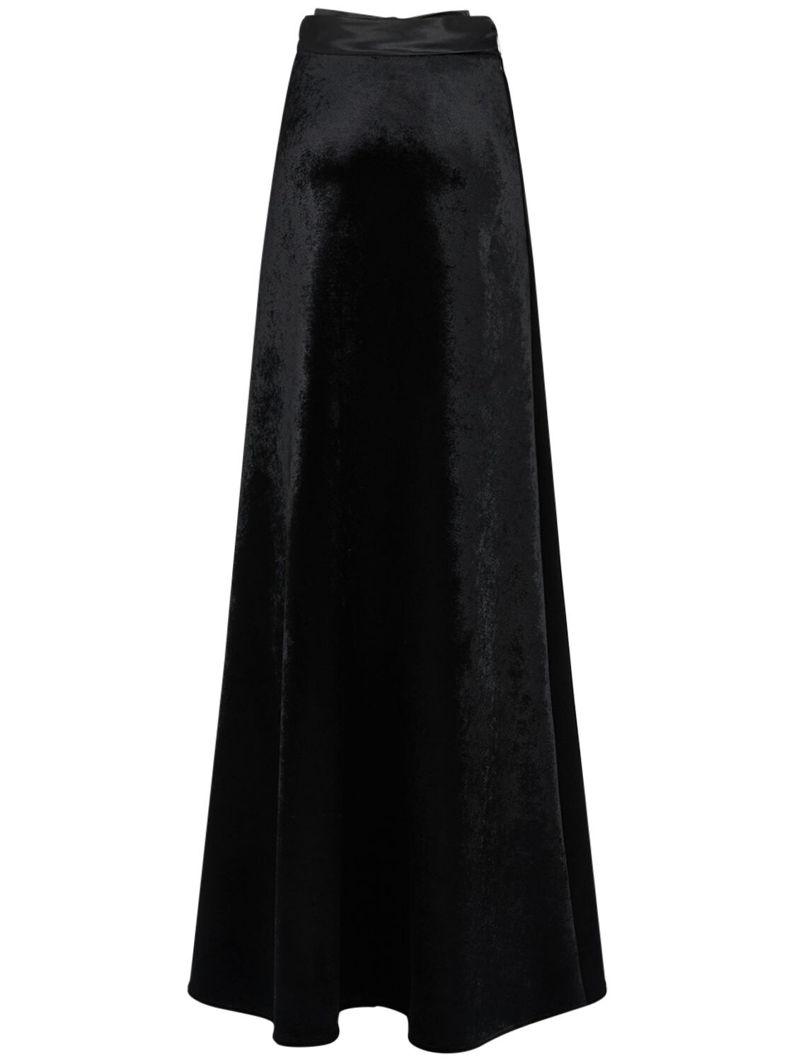 Shop Balenciaga Viscose Blend A-line Maxi Skirt In Black