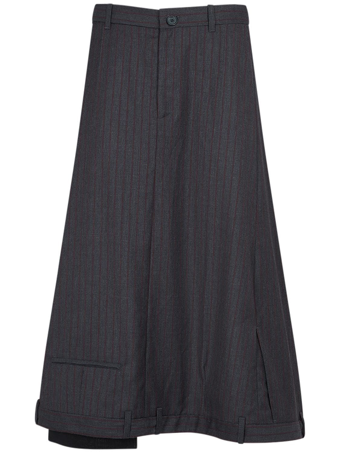 Balenciaga Wool A-line Skirt In Grey,red