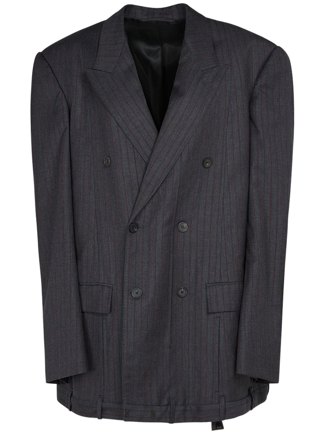 Balenciaga Tailored Wool Jacket In Grey,red