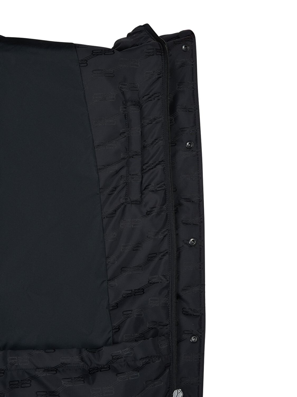 Shop Balenciaga Monogram Jacquard Nylon Puffer Jacket In Black