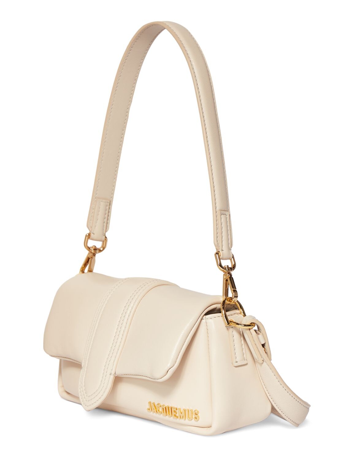 Shop Jacquemus Le Petit Bambimou Leather Shoulder Bag In Light Beige