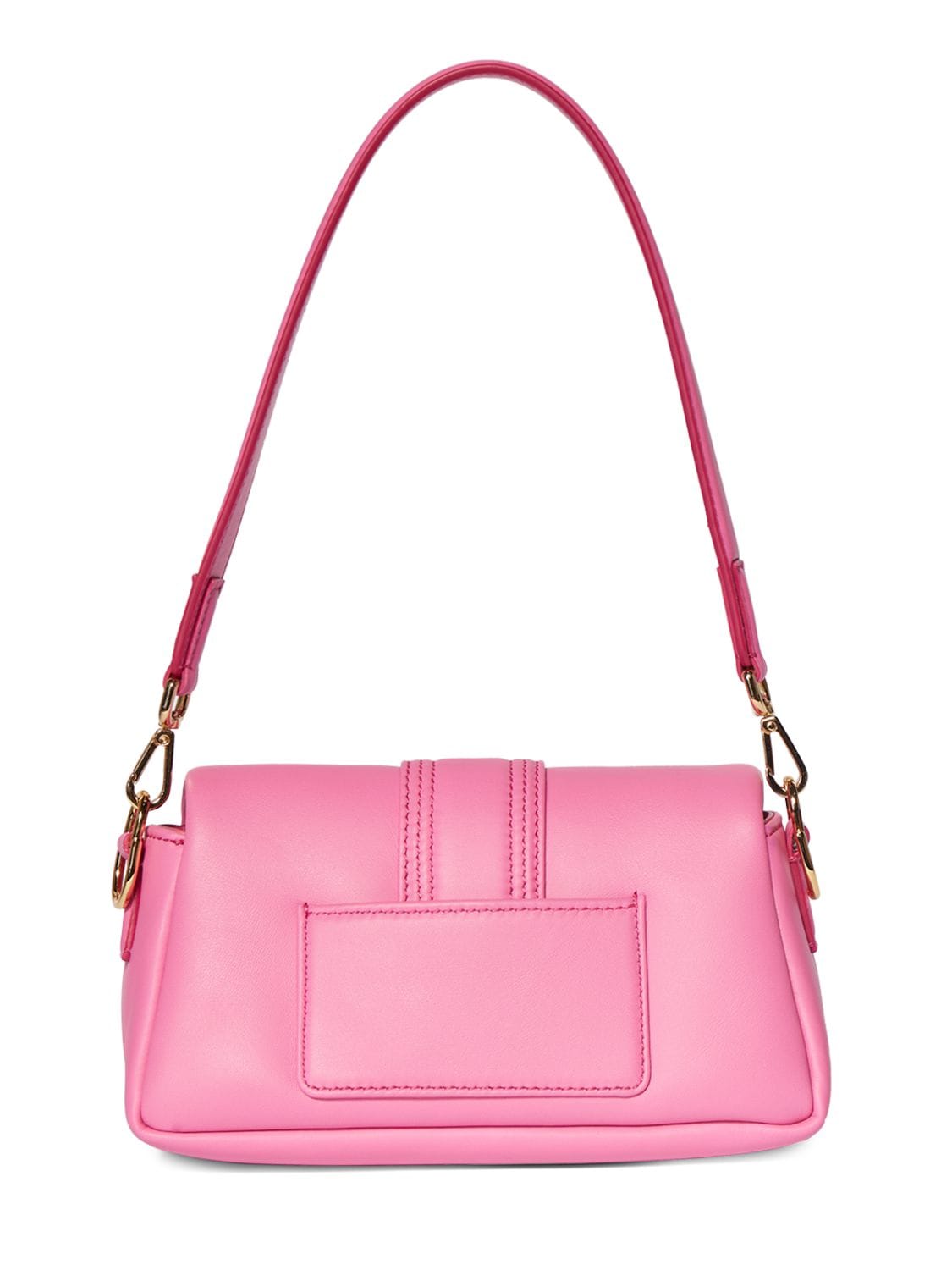 Shop Jacquemus Le Petit Bambimou Leather Shoulder Bag In Neon Pink