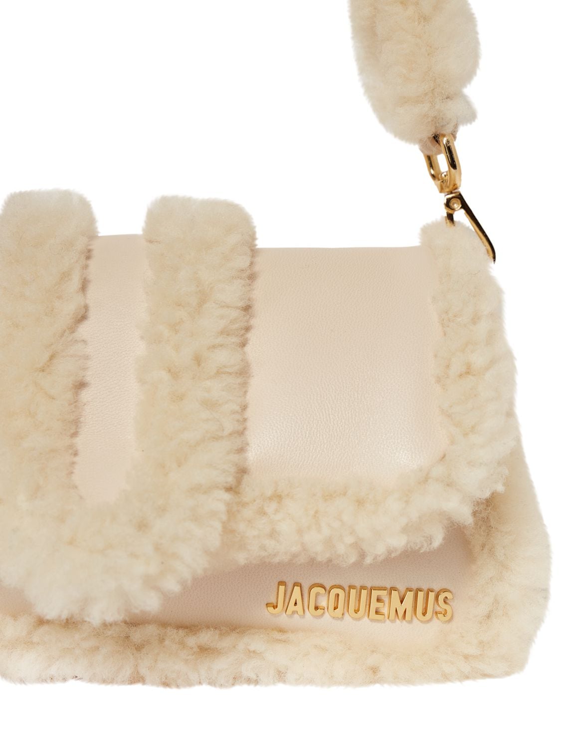 Shop Jacquemus Le Petit Bambimou Leather Shoulder Bag In Light Beige