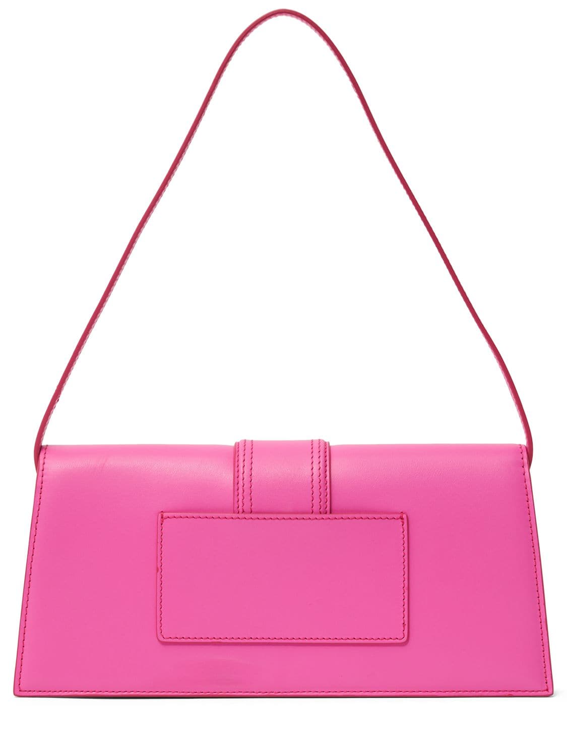 Shop Jacquemus Le Bambino Long Smooth Leather Bag In Neon Pink