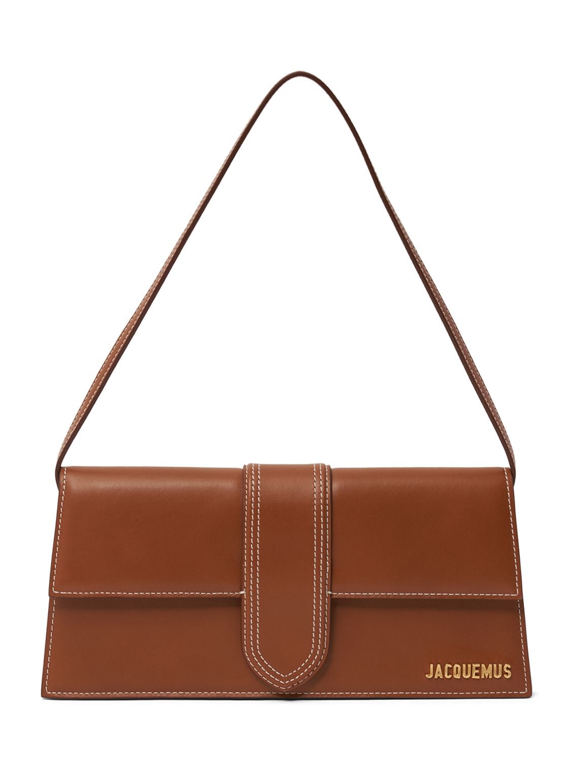Jacquemus Le Bambino Long Leather Shoulder Bag In Light Brown