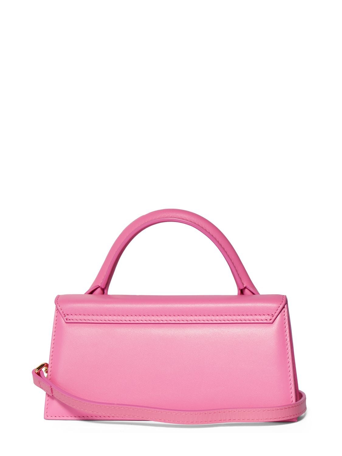 JACQUEMUS Le Chiquito Long pink leather top handle bag
