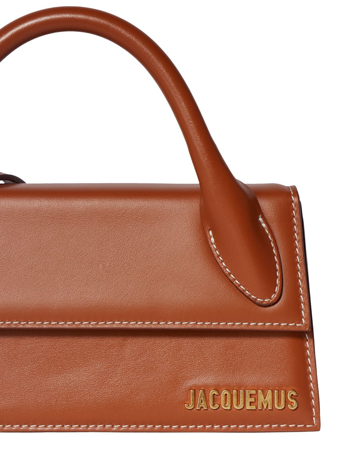 Jacquemus Le Chiquito Long Leather Top Handle Bag In Brown