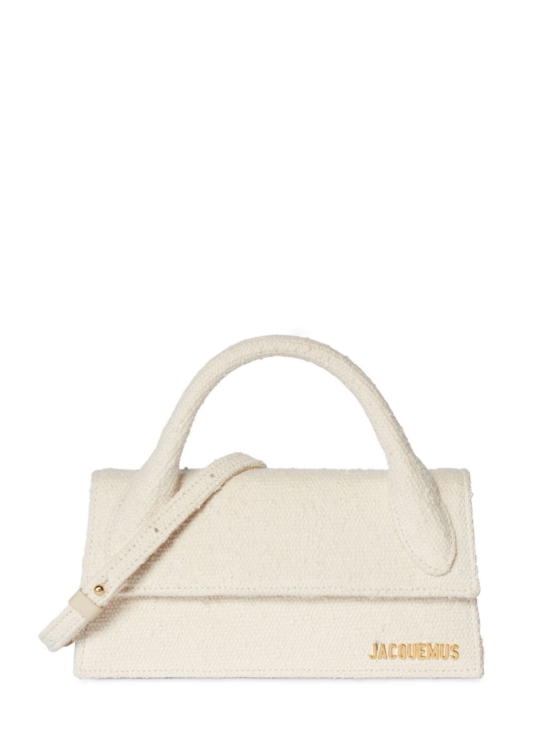 Jacquemus Canvas Le Chiquito Long Top-handle Bag In Off-white