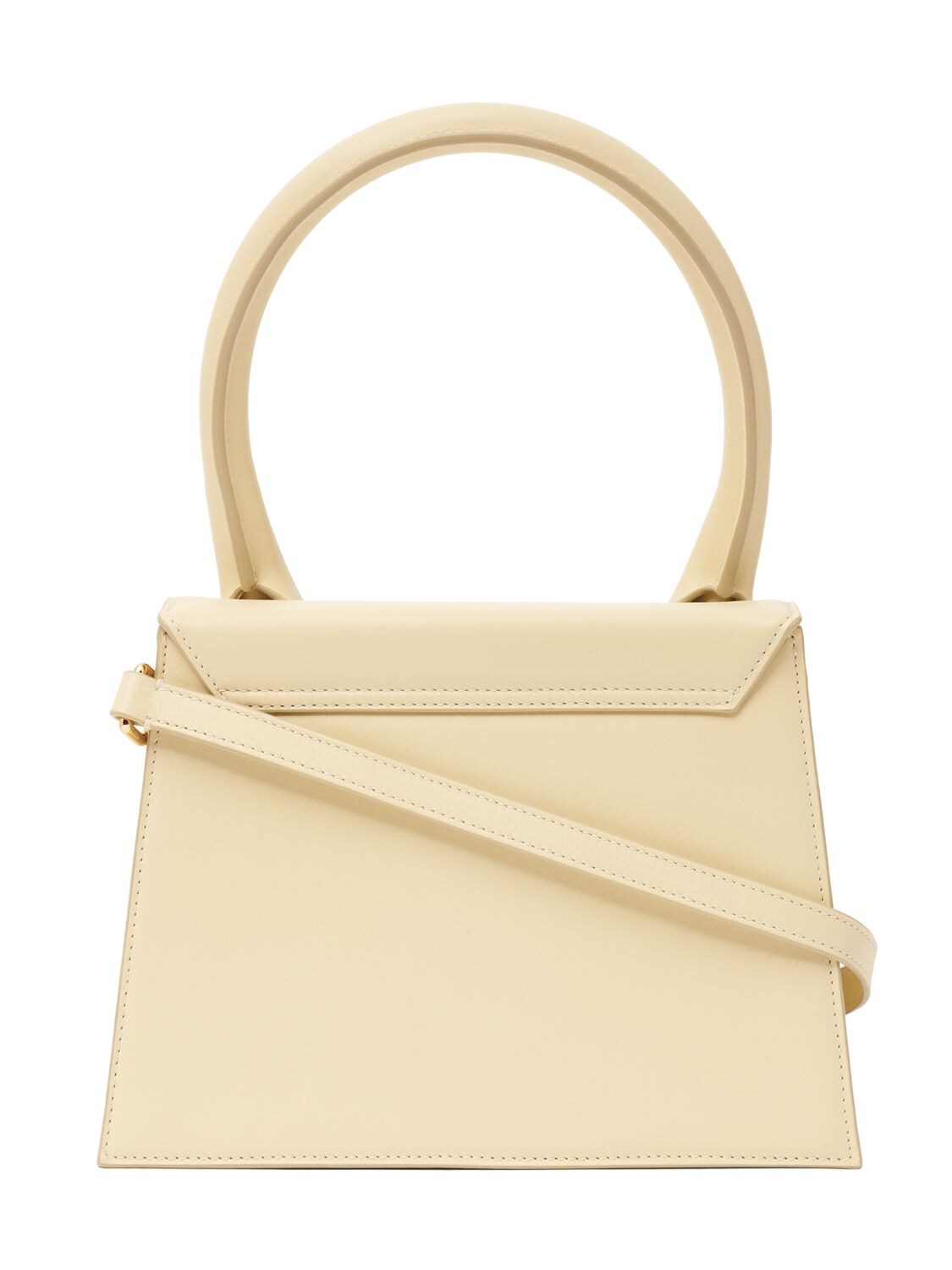 Shop Jacquemus Le Grand Chiquito Leather Top Handle Bag In Ivory