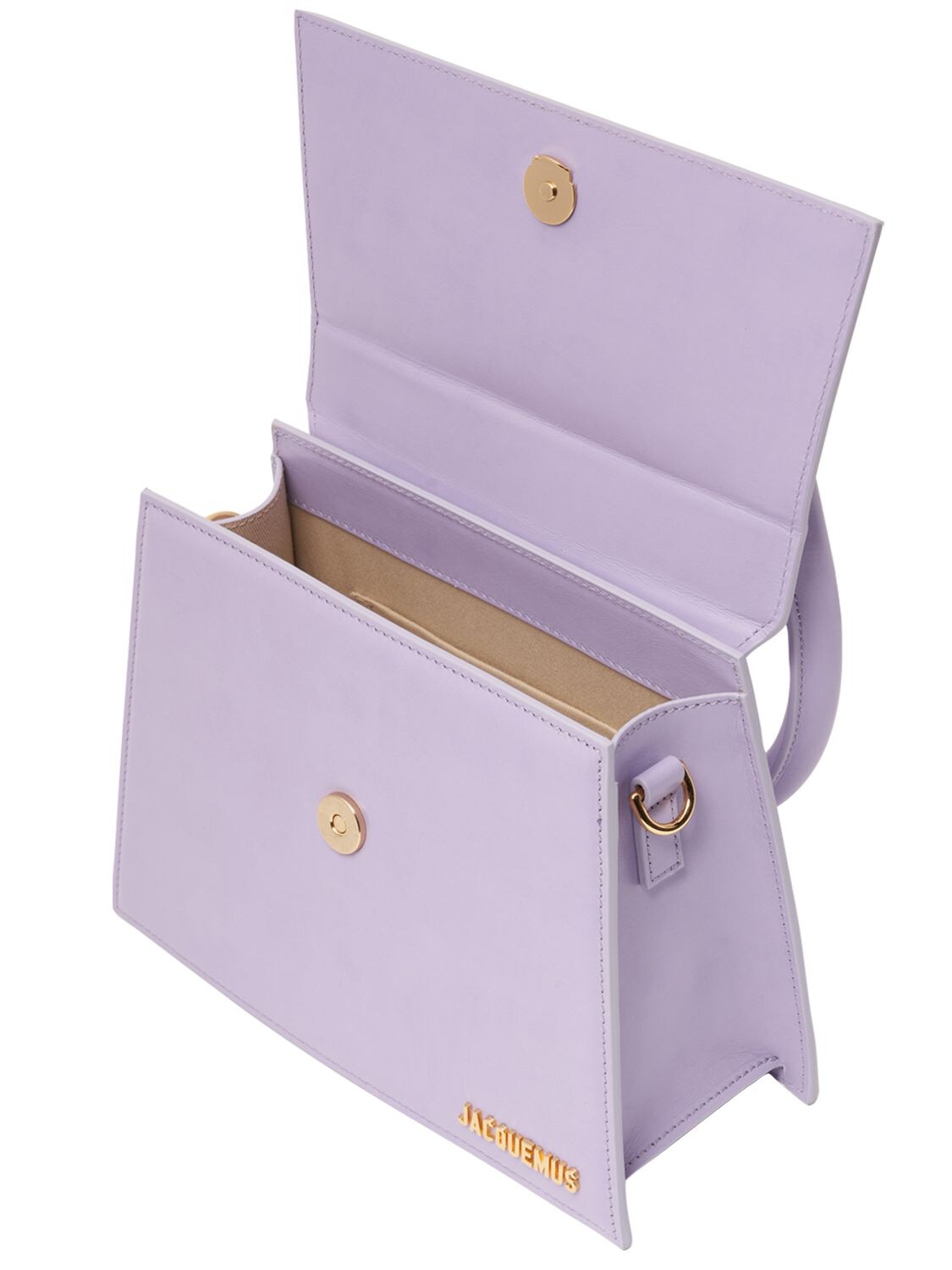 Shop Jacquemus Le Grand Chiquito Leather Top Handle Bag In Lilac