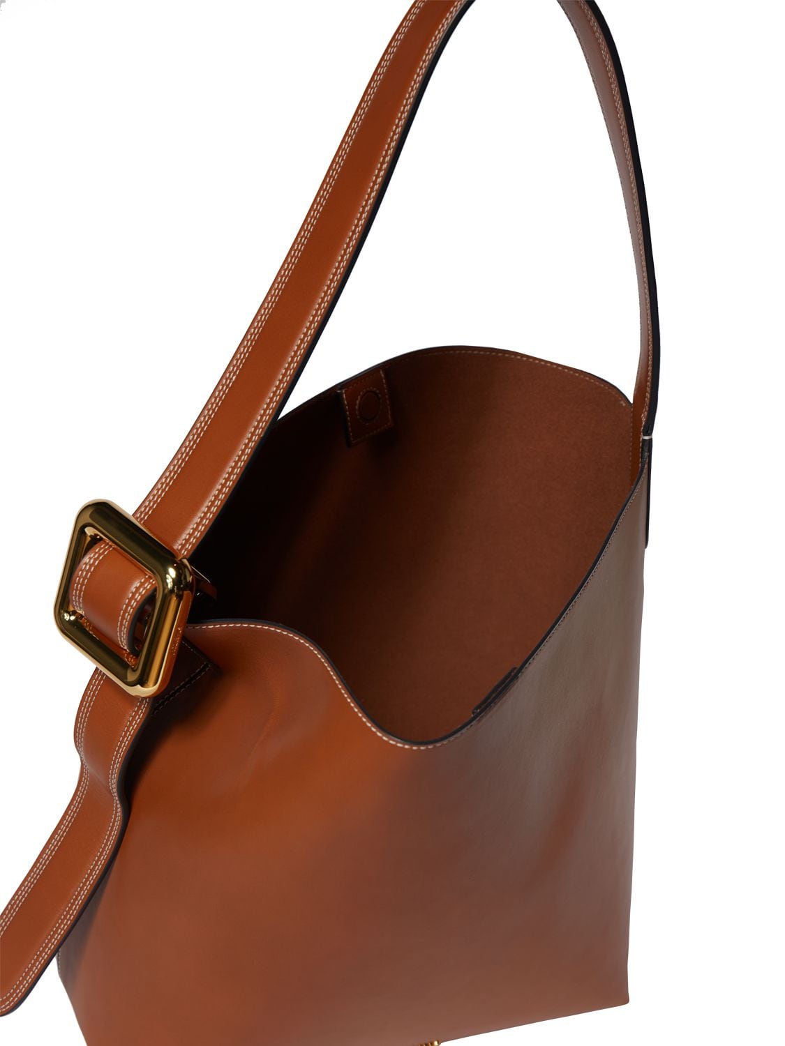 Shop Jacquemus Le Regalo Leather Tote Bag In Light Brown
