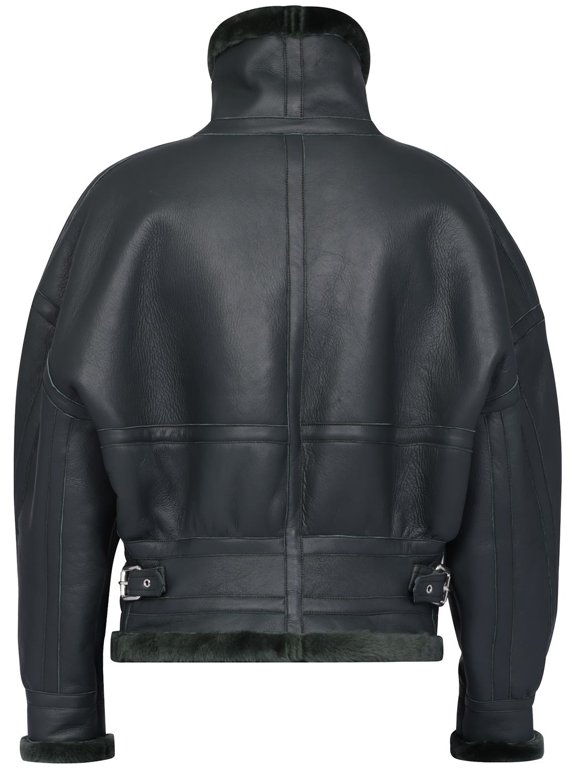 Shop Alexandre Vauthier Leather Biker Jacket W/ Buckle Straps In Black