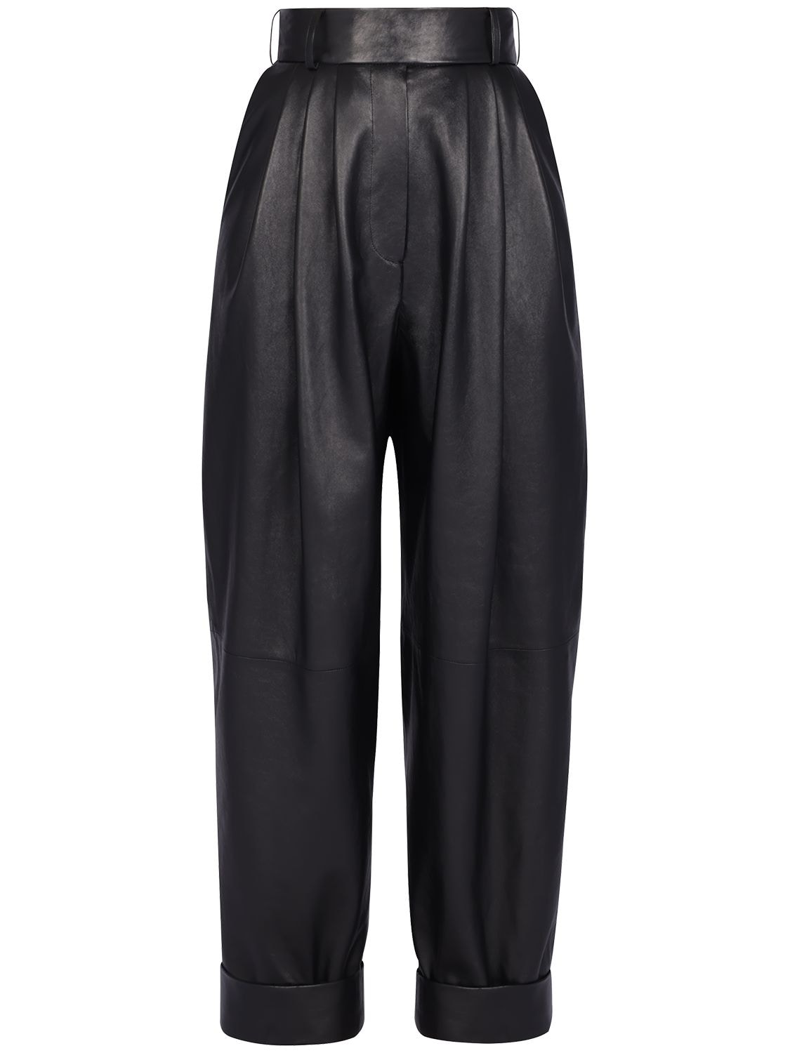 ALEXANDRE VAUTHIER Pleated Leather Pants