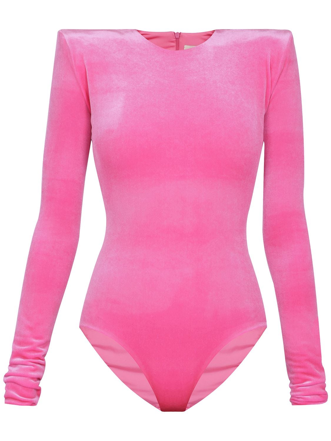 Image of Long Sleeve Velvet Crewneck Bodysuit