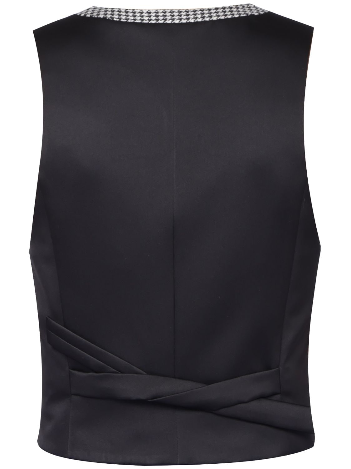 Shop Alexandre Vauthier Houndstooth Wool Blend Vest In Black,white