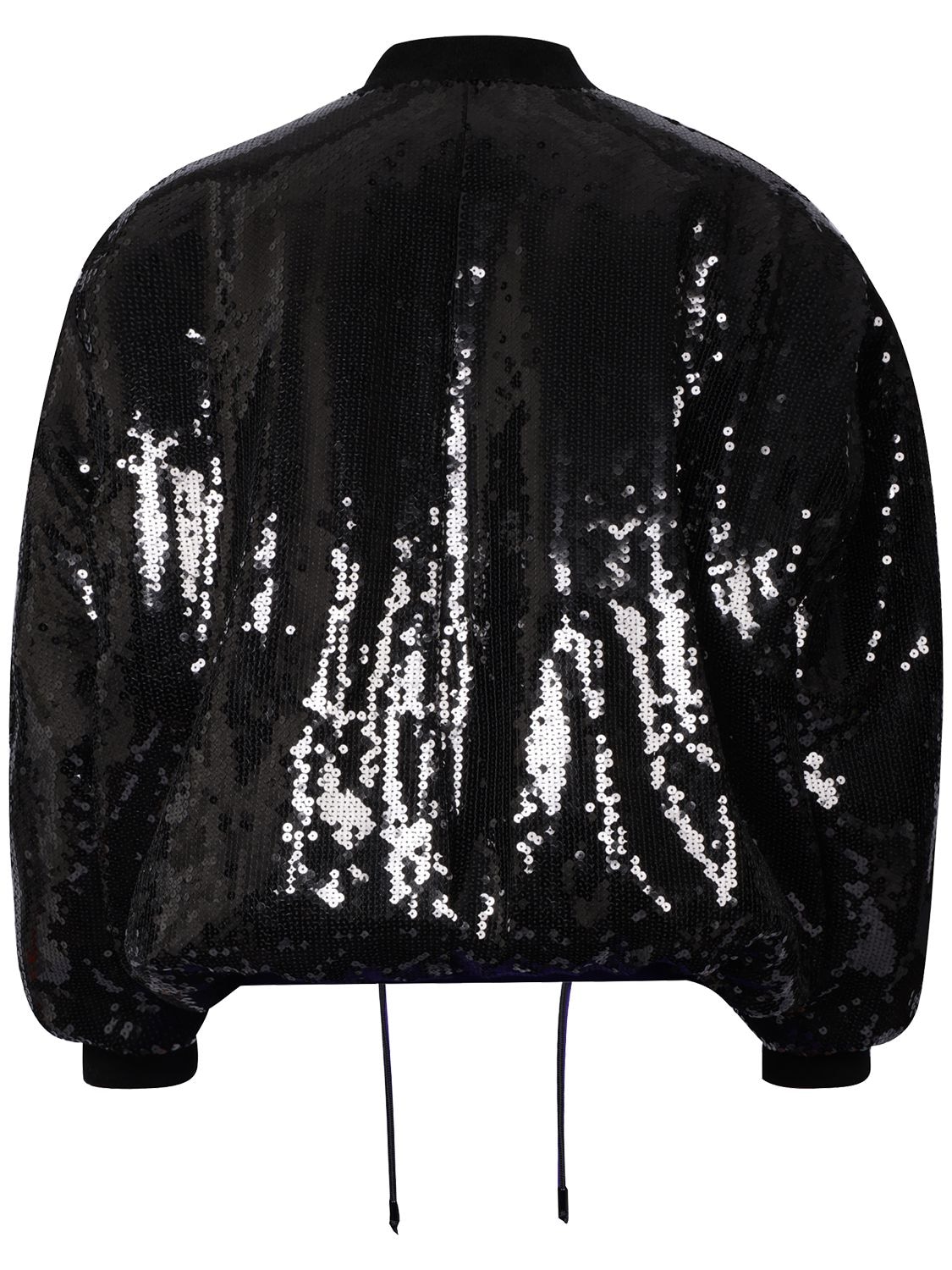 Shop Alexandre Vauthier Sequined Knit Jacket In Black