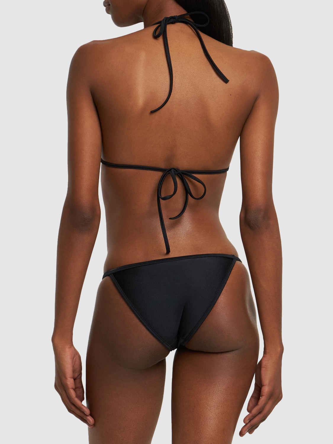 Shop Gucci Shimmery Stretch Jersey Bikini Set In Black