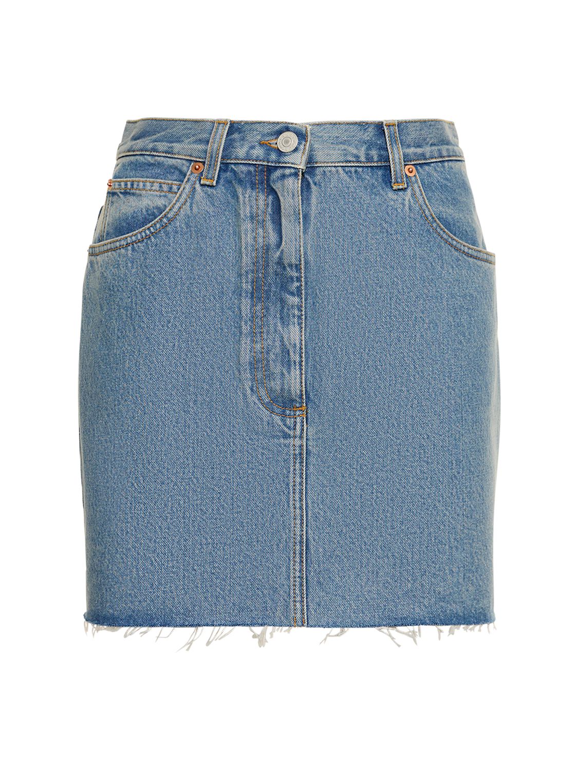 Gucci Denim Miniskirt In Light Blue