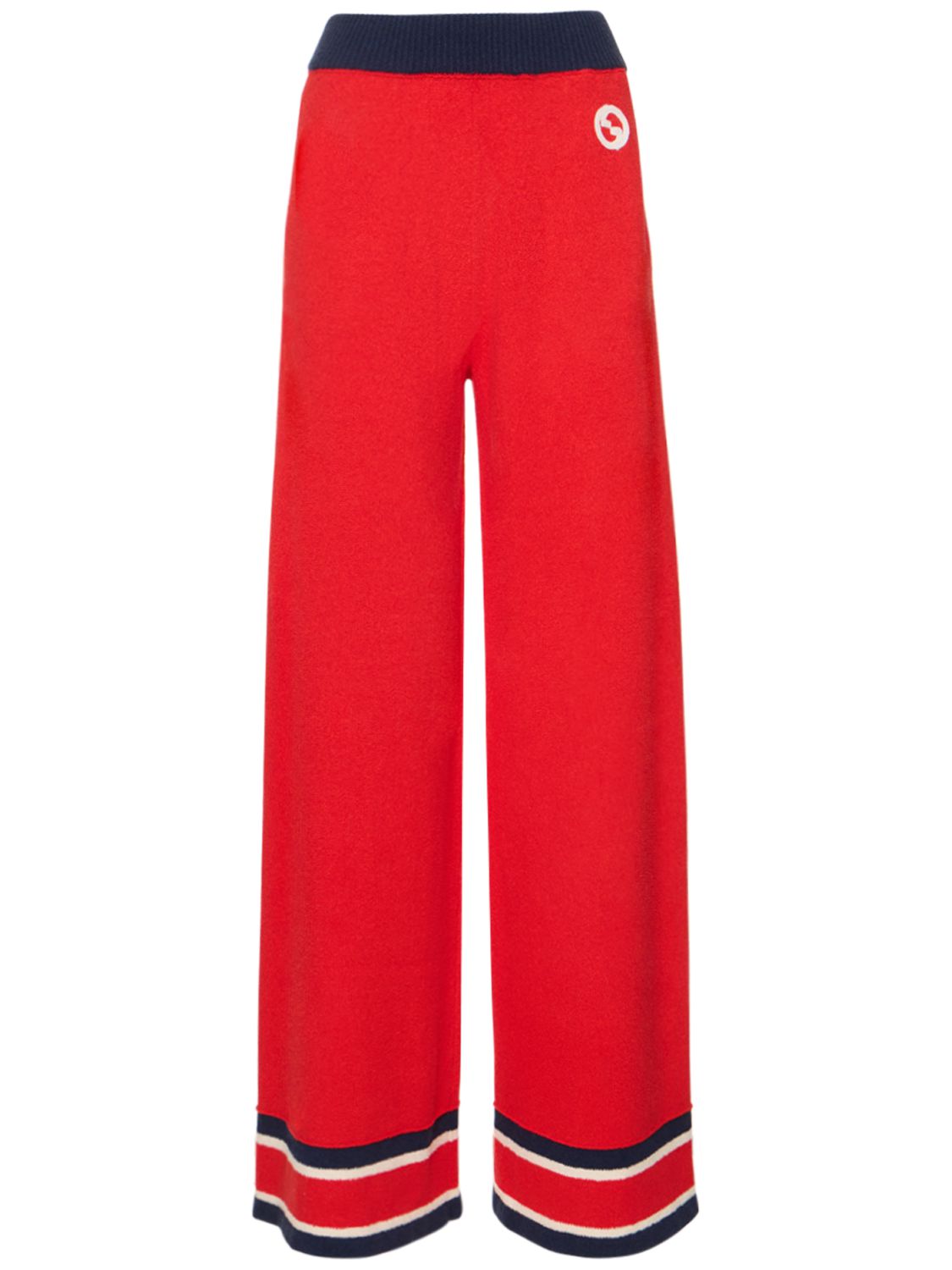 GUCCI KNIT COTTON BLEND WIDE PANTS