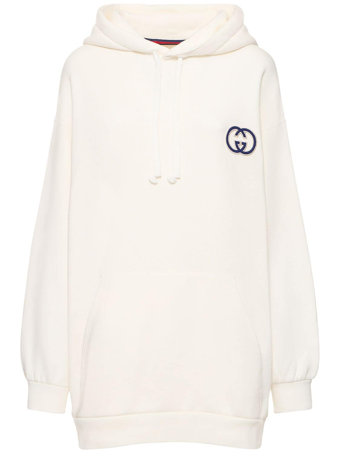 Gucci Oversized Cotton Jersey Hoodie In Off White