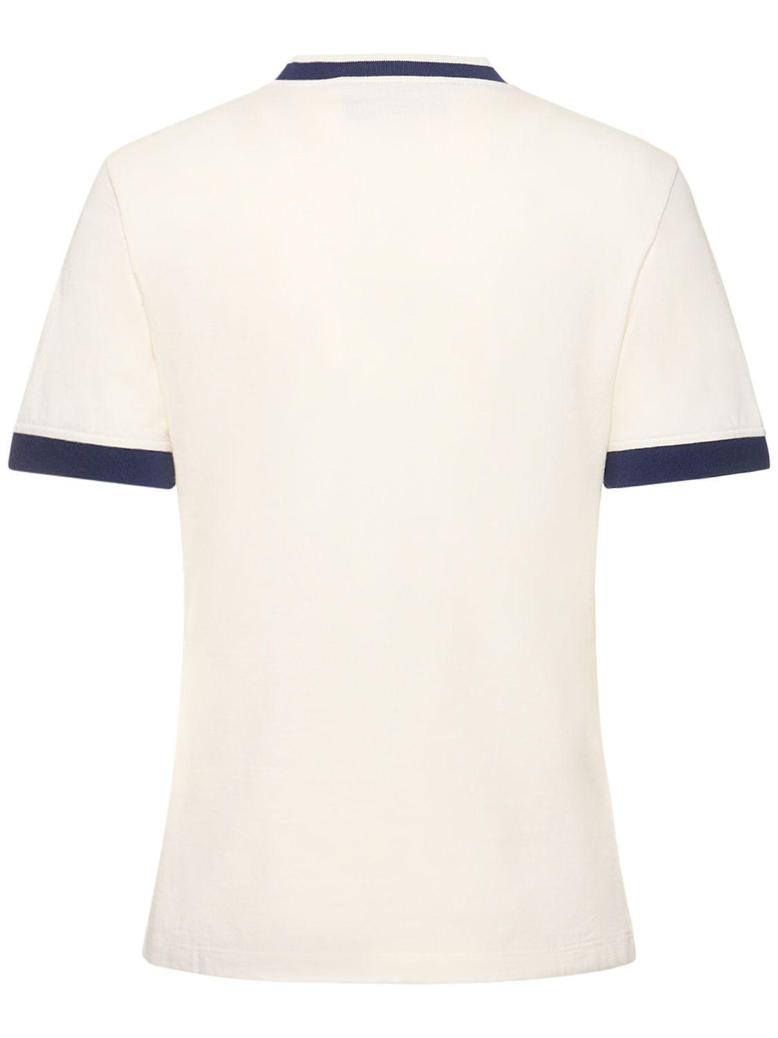 Shop Gucci Cotton Jersey T-shirt W/ Embroidery In Off White