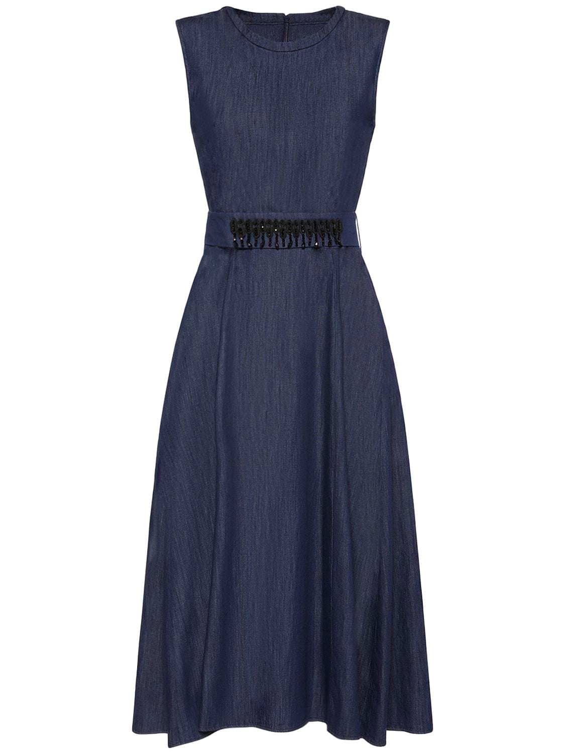 Gin Belted Sleeveless Denim Midi Dress – WOMEN > CLOTHING > DRESSES