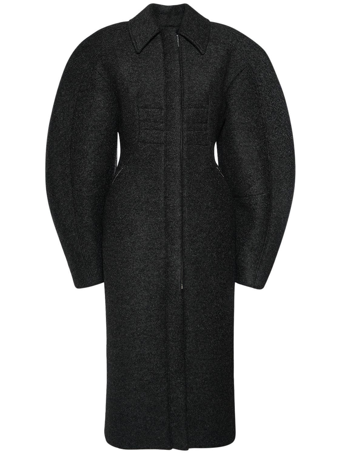 Le Manteau Croissant Felt Raglan Coat – WOMEN > CLOTHING > COATS
