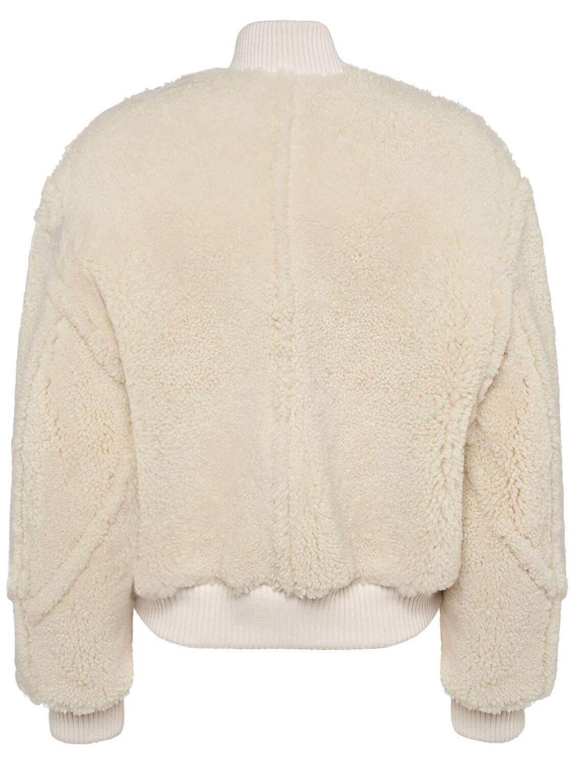 Shop Jacquemus Le Blouson Pilou Lamb Fur Jacket In White