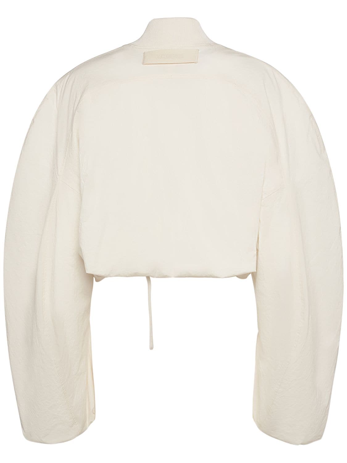 Shop Jacquemus Le Bomber Bahia Cropped Puffer Jacket In White