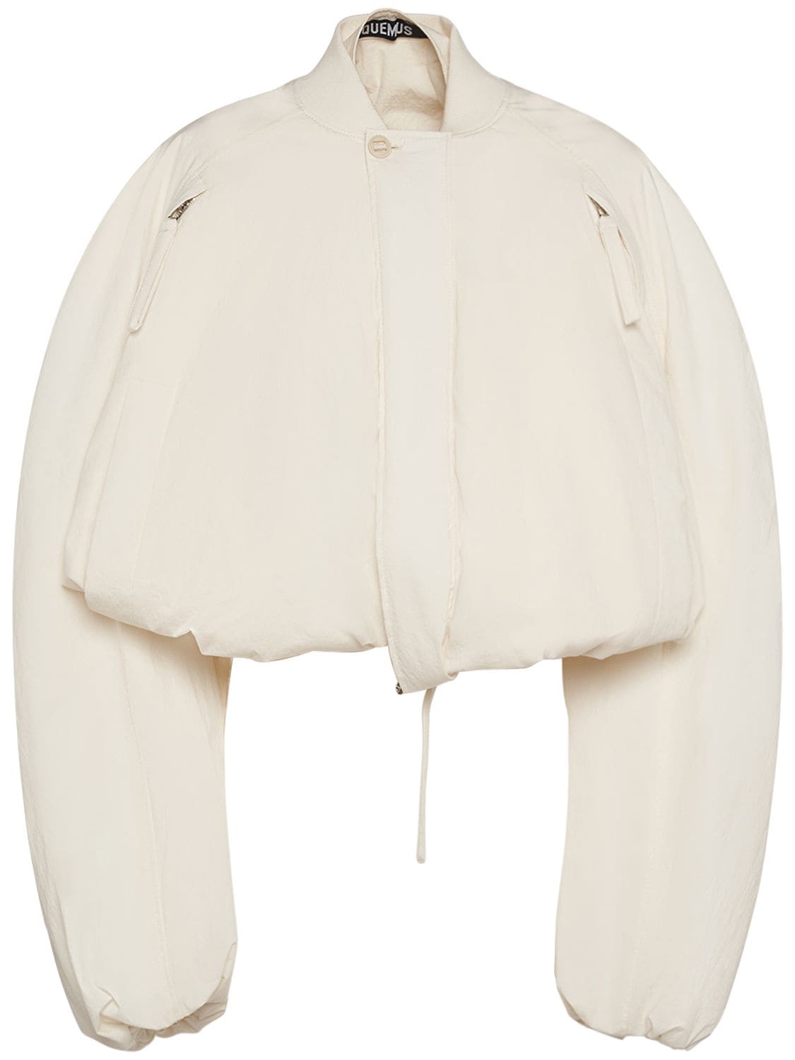 Shop Jacquemus Le Bomber Bahia Cropped Puffer Jacket In White