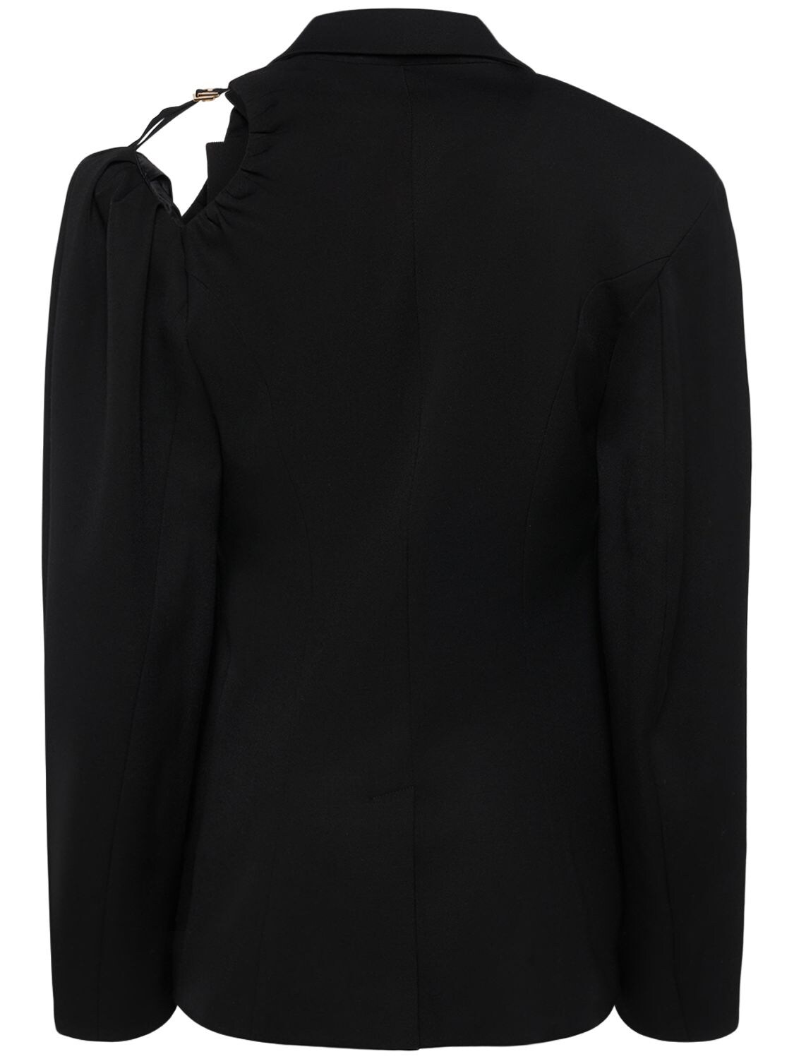 Shop Jacquemus La Veste Galliga Wool Cutout Jacket In Black