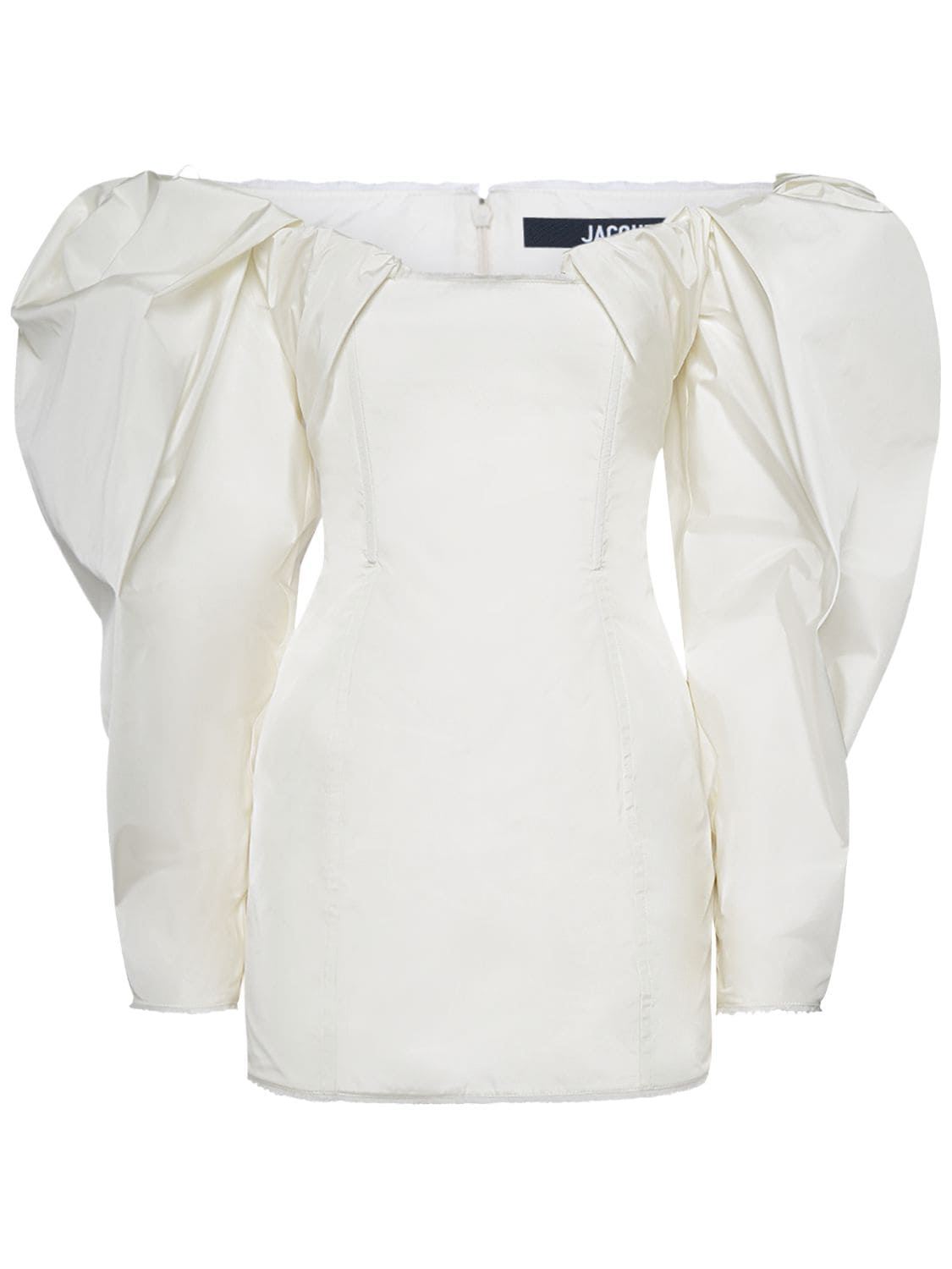 Shop Jacquemus La Robe Taffetas Crepe Mini Dress In White
