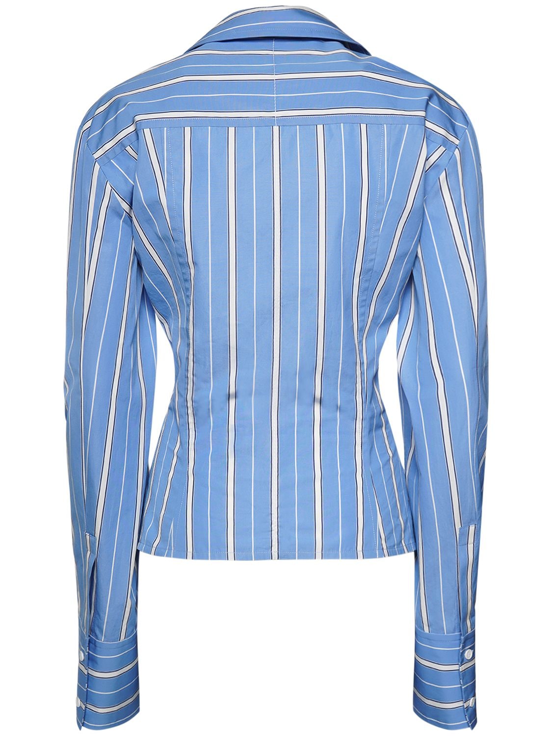Shop Jacquemus La Chemise Ruban Striped Cotton Shirt In Blue,white