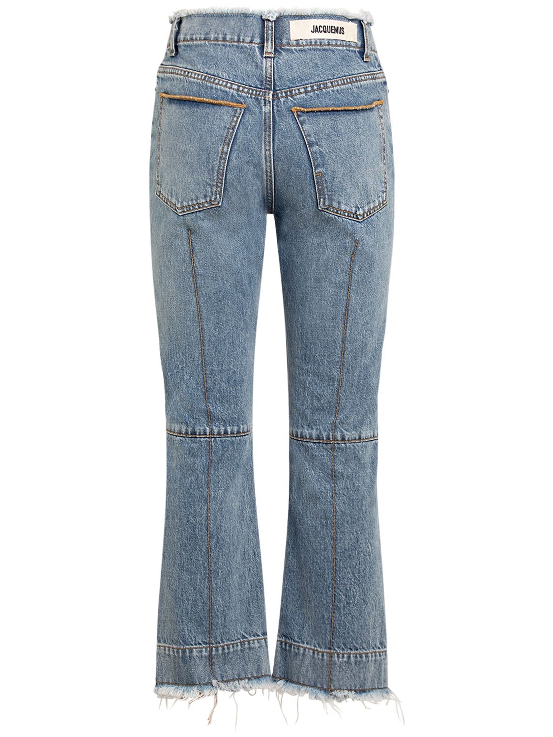 Shop Jacquemus Le Haut De Nimes Straight Denim Jeans In Light Blue,taba