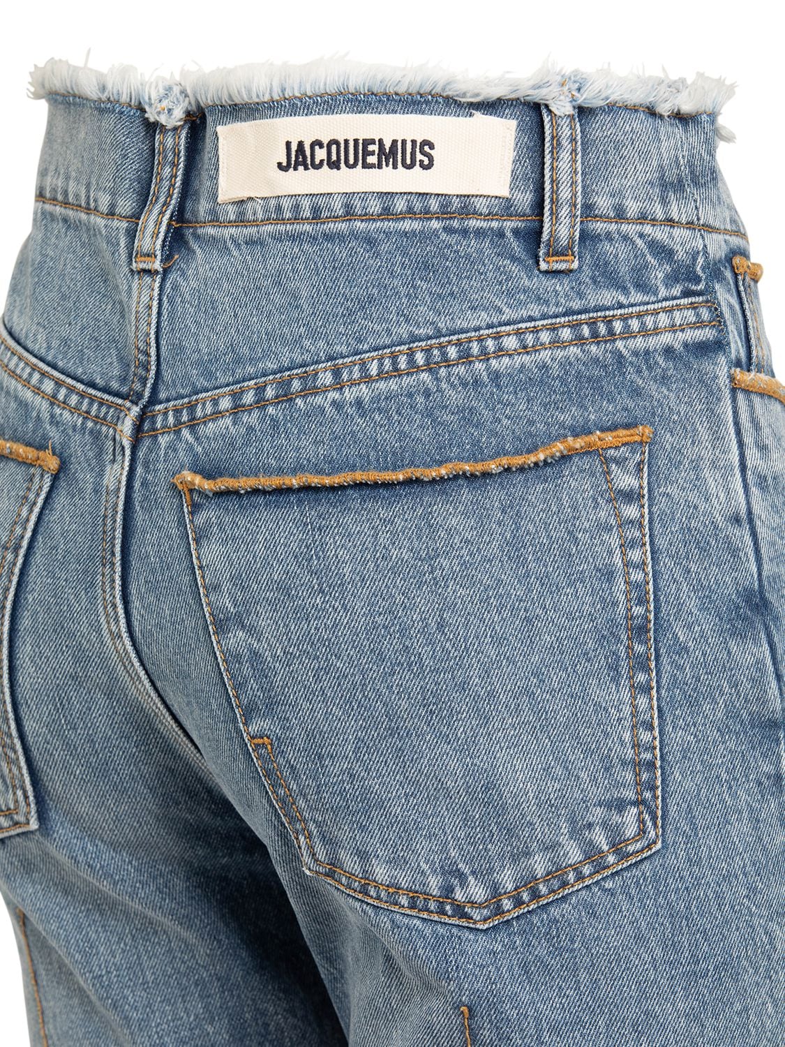 Shop Jacquemus Le Haut De Nimes Straight Denim Jeans In Light Blue,taba