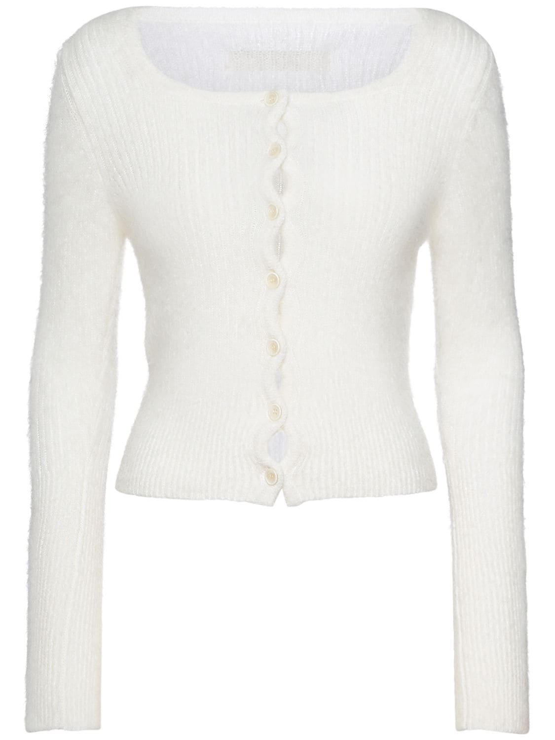 Shop Jacquemus La Maille Piccinni Wool Blend Cardigan In White