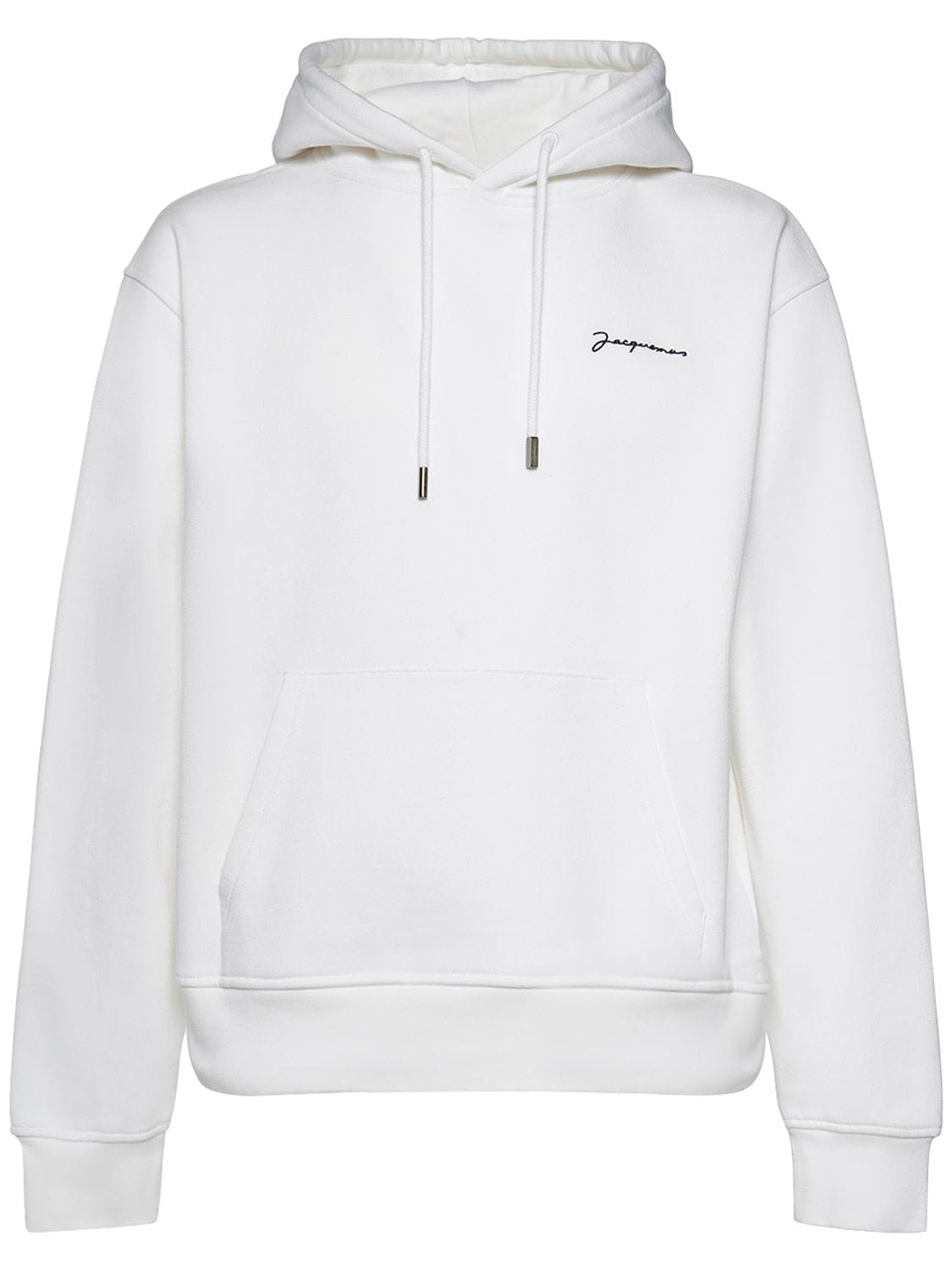 Shop Jacquemus Le Sweatshirt Brodé Cotton Jersey Hoodie In White