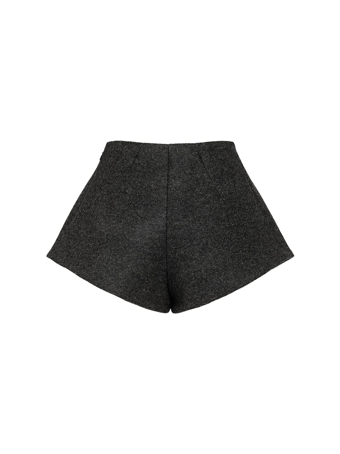 Jacquemus Le Short Boule Felt Raglan Belted Shorts In Dark Grey