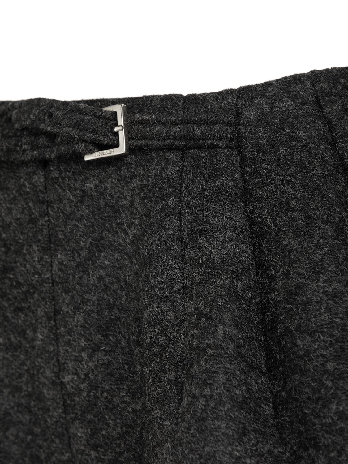 Jacquemus Le Short Boule Felt Raglan Belted Shorts In Dark Grey