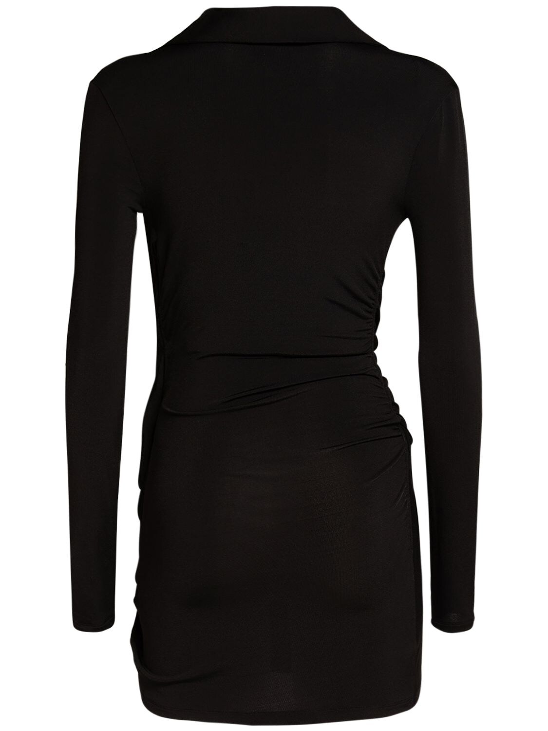 Shop Jacquemus La Robe Bahia Viscose Jersey Mini Dress In Black