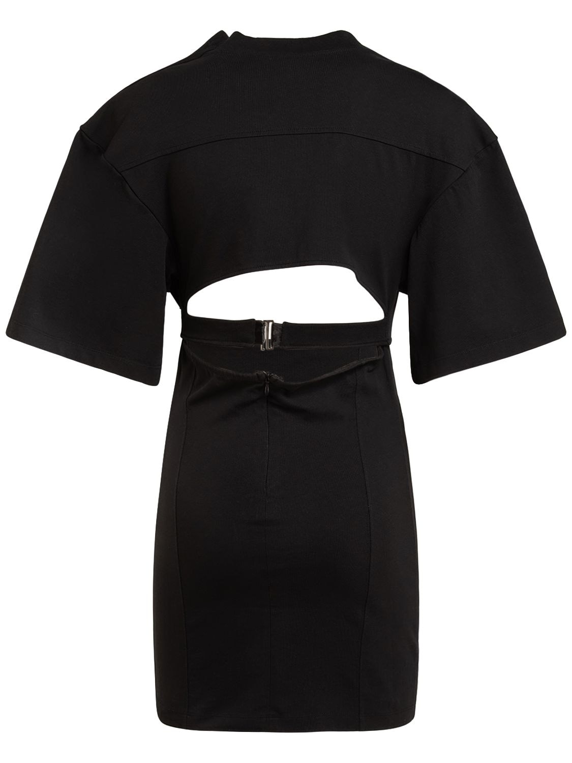 Shop Jacquemus La Robe Tshirt Bahia Cotton Mini Dress In Black