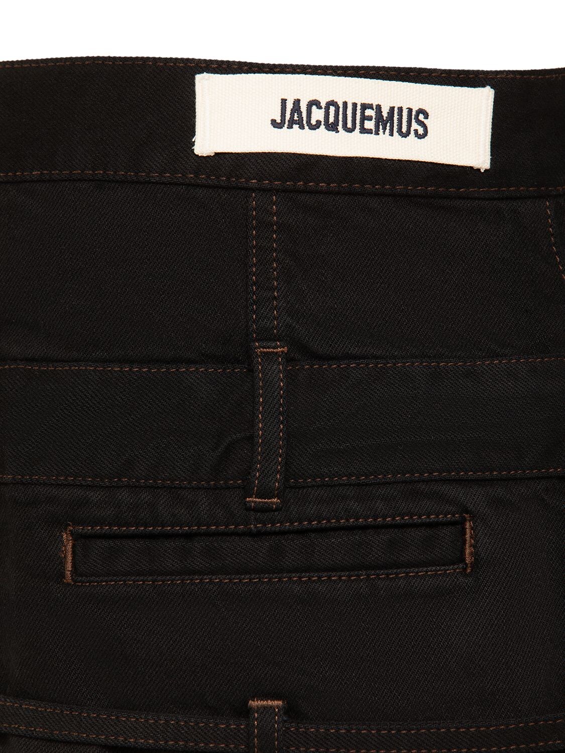 Shop Jacquemus La Mini De Nimes Criollo Denim Skirt In Black