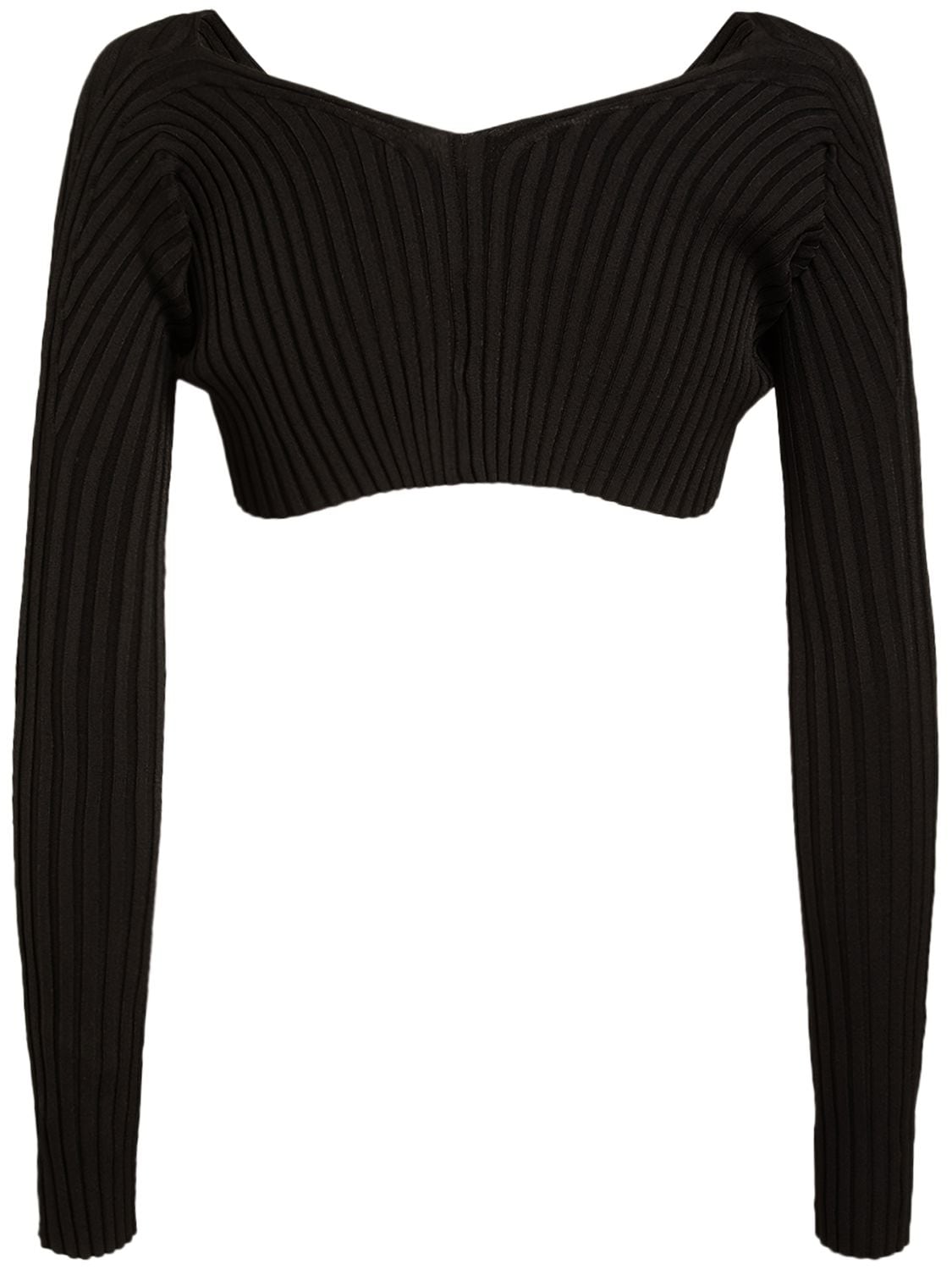 Shop Jacquemus La Maille Pralu Crop Cardigan W/ Logo In Black