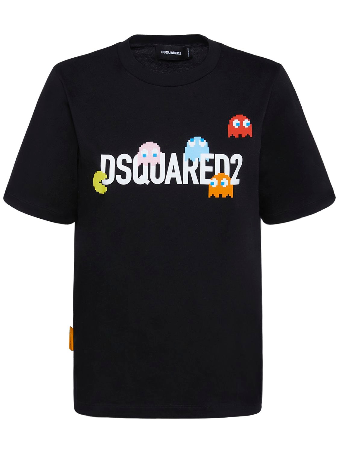 Dsquared2 Pac-man Logo Cotton Jersey T-shirt In Multicolor
