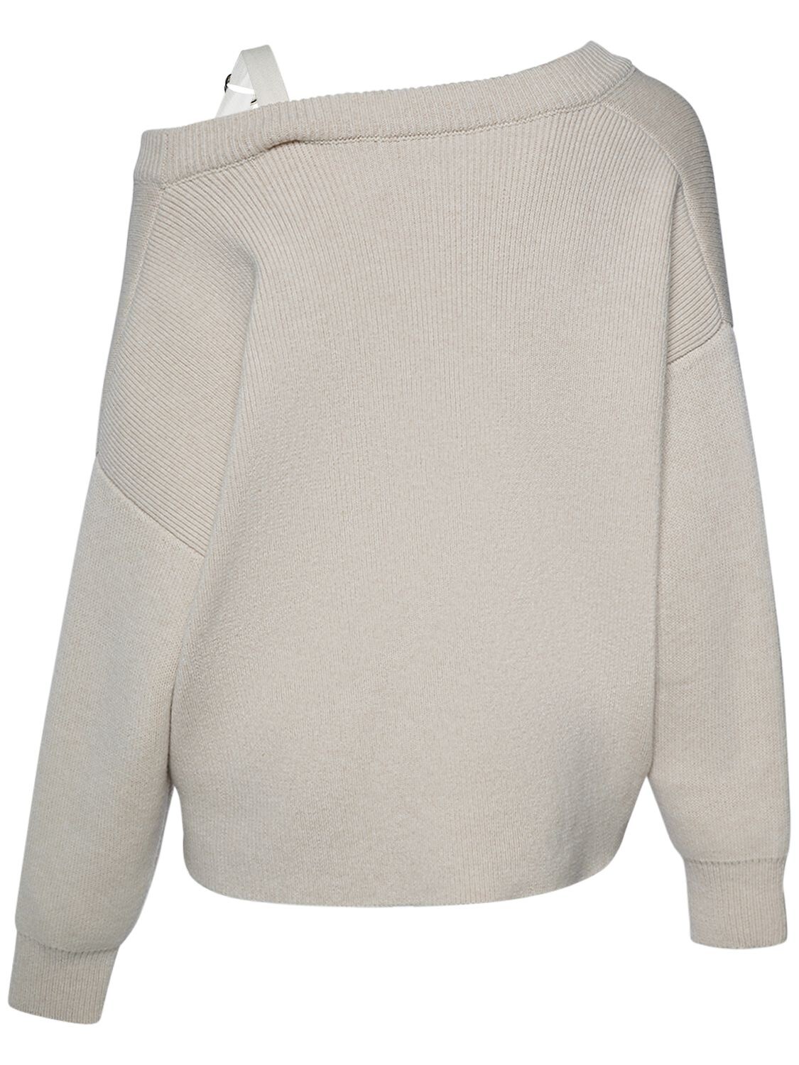 Jacquemus La Maille Sargas Stretch Wool Sweater In Light Beige